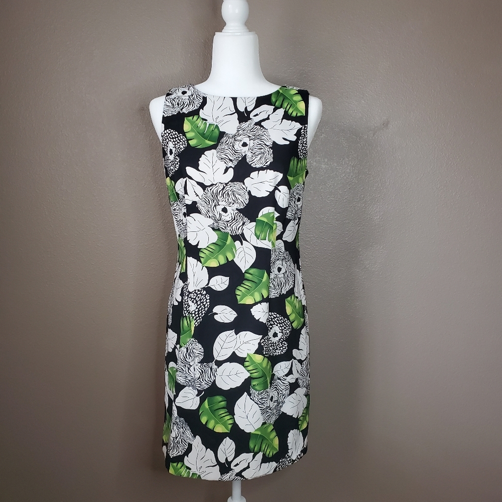 AGB Tropical Print  Sleeveless Shift Dress Sz 10P